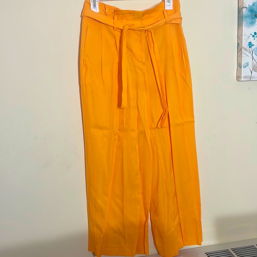 Ann Taylor Belted High Waist Light Orange Pants